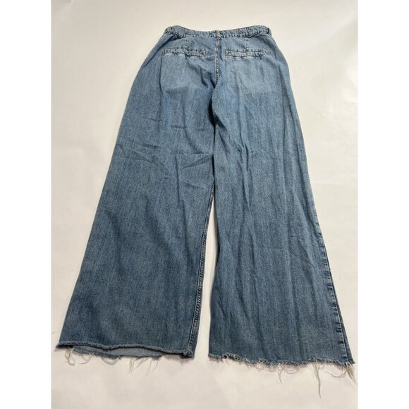 Dynamite Denim Wide Leg Jeans Raw Hem in Blue - Picture 2 of 4
